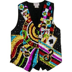 COPY - 80's Full Sequin Casino Theme Vest